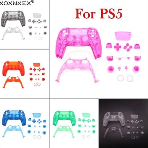1set Translucent colour Cover For Playstation5 Protective Shell Case Cover+Full set Button Key for PS5 Console Accessories