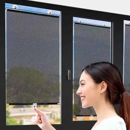 Sunshade Roller Blinds Suction Cup Blackout Curtains for Room Car Bedroom Kitchen Office Window Curtain Curtains for Living Room