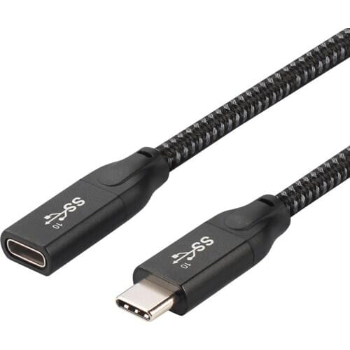 USB-C USB 3.1 Type-C Male to Female Extension Data Cable with Sleeve for Laptop Phone