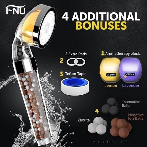 Bathroom High Pressure Water Saving Shower Head Vitamin C Ionic Shower Filter with Hose Water Softener Showhead Filters Set