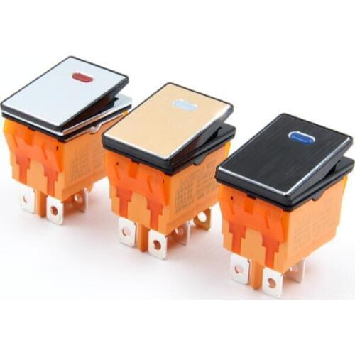 The 4 foot switch 2 stalls with light ship shaped switch waterproof metal rocker switch power supply 16A250V