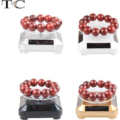 Jewelry Watch Ring Phone Stand Display Jewelry Organizer 360 Turntable Rotating Hard Display Stand Solar Showcase