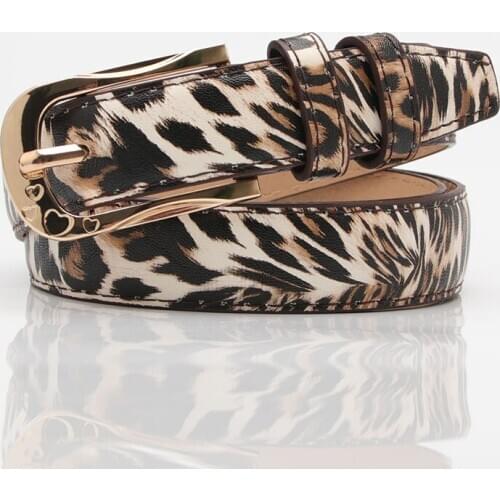 Women Belt Fashion Pin Buckle Jeans Belt PU Belt Women Retro Leopard Snake Pattern Tights Belt PY21