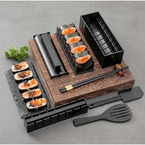 10 Pcs Hot DIY Sushi Maker Set Sushi Making Tools Japanese Rice Ball Mold Sushi Roll Mould Multifunctional Kitchen Cooking Tools