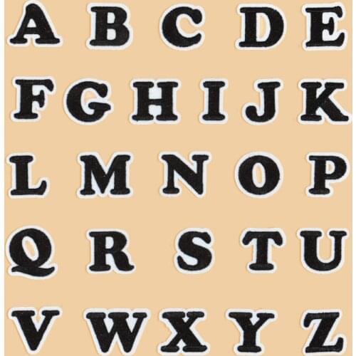 3.5cm English Alphabet Small 26 Mixed Embroidery Patches DIY Decorative Clothing Applique Embroidery Letter Stickers