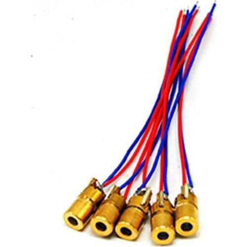 5pcs Mini-type 650nm 1mW Red Laser Diode Module Brass Dot Unit 6x10mm 3V