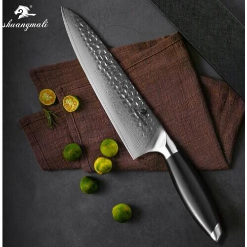 8 Inch Kitchen Chef Knives Forged VG10 Damascus Steel Utility Cleaver Knives Cooking Slicing Vegetable Chef Knife With Gift Box