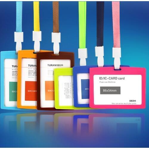 86x54mm ID Card Holder Horizontal/Vertical with Original Lanyard, for Students/Business/Staff, Wholesale Price