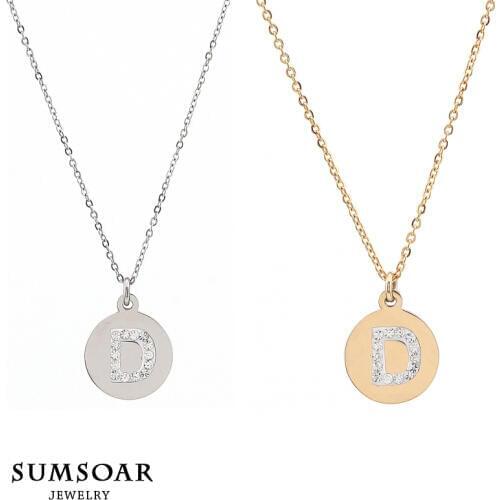 316L Stainless Steel Letter D Pendant Necklace Set for Mothers Day Gift 10pcs/lot Somsoar Jewelry