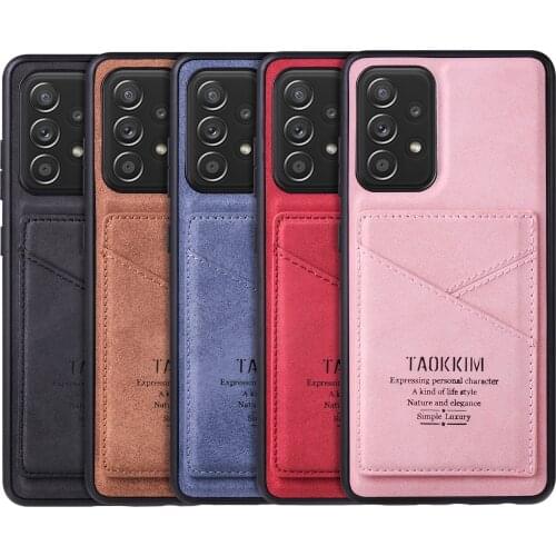Card Slots PU Leather Case For Samsung Galaxy A52 5G 4G A72 A32 A12 Slim Matte Kickstand Wallet Back Cover for Galaxy A52 Etui