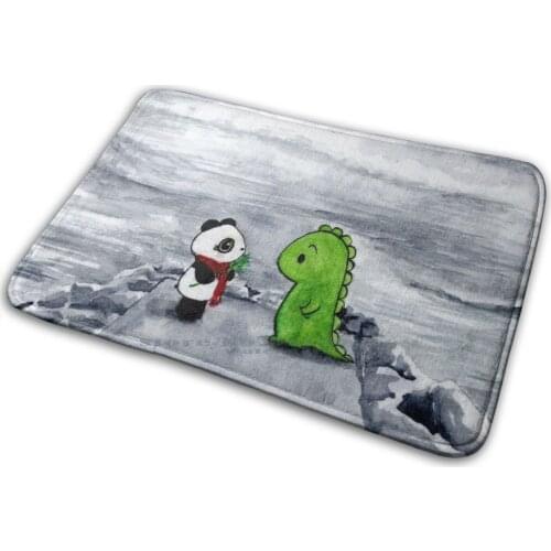 Dino & Panda Goblin Re-Enactment Mat Rug Carpet Anti-Slip Bedroom Entrance Door Mat Goblin Korean Drama Kdrama Dino And Panda