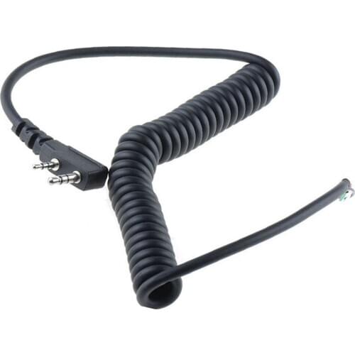 DIY K Head 2 pin 4 Wire Mic Microphone Speaker Cable Spring Line for Baofeng UV5R UV-5R For Kenwood TK370 Walkie Talkie