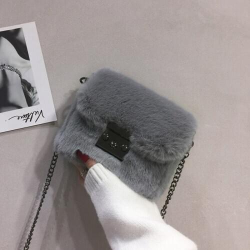 Women Shoulder Bags Plush Pouch Crossbody Bags All-match Furry Handbag Small Bags