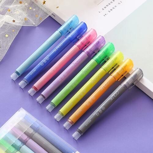 Double contour pen 8Pcs color stereo multicolor flash marker pen candy color DIY hand stand doodle highlighter pen art supplies