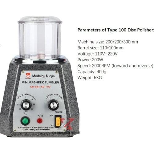 Magnetic Tumbler 100mm Jewelry Polisher & Finisher Finishing Polishing Machine