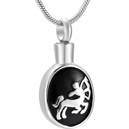 IJD9909 Sagittarius Aiolos Keepsake Cremation Urns Necklace Stainess Steel Memorial Locket Pendant Jewelry For Women And Men