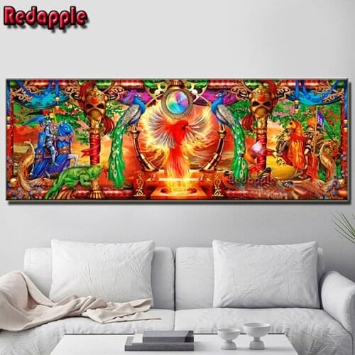 Schmidt Kingdom,5d Diy Diamond Painting firebird peacock Picture Of Rhinestones Full Square Embroidery large size home Decor ART