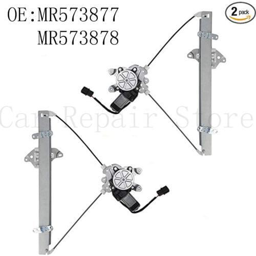 Set of 2 pcs Window Glass Regulators Motors Front LH RH OEM MR573877 MR573878 For Mitsubishi Outlander