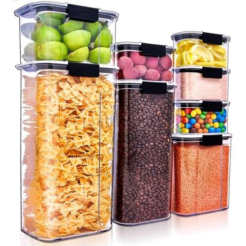1.3L/1.8L Pantry Storage Food Containers with Lids Airtight Cereal Containers Sugar Flour Baking Supplies Kitchen Organization