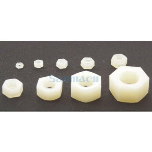 Metric Thread M2/M2.5/M3/M4/M5/M6/M8/M10/M12/M14/M16 Full Nylon Plastic Hex Nuts