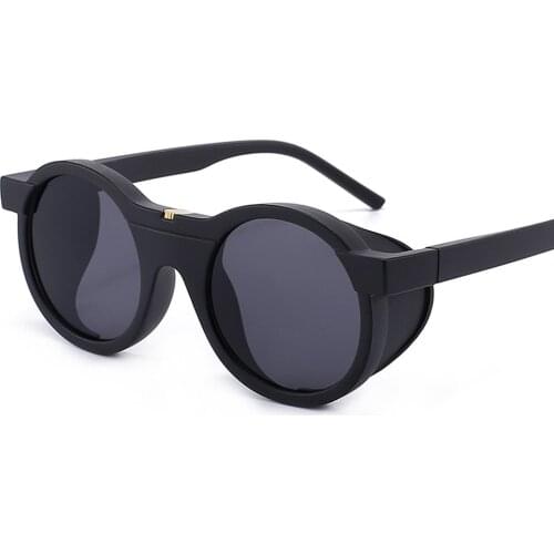 Fashion Steampunk Sunglasses Female Brand Design PC Round Sun glasses Men Women Vintage Punk Eyewear UV400 Shades Oculos De Sol