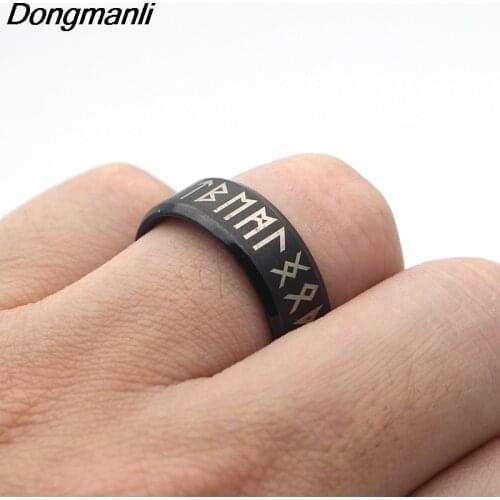 F494 2018 New Arrival Mens Viking Rune Ring Nordic Rune Rings Mythology Viking Jewelry Rings Gifts For Man