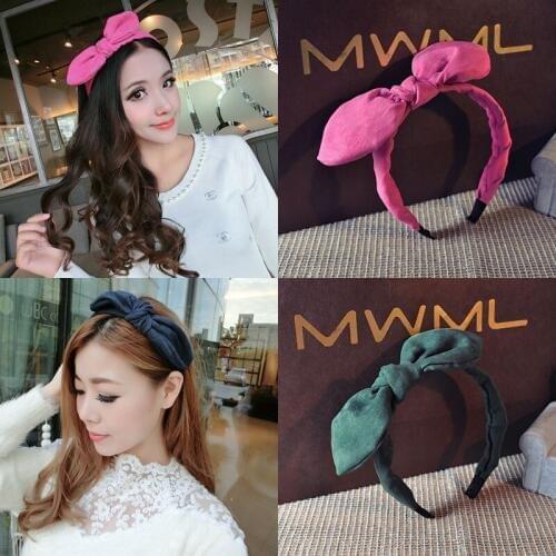 2016 New Girls Lace Wide Hairbands Korean OL Rabbit Ears Lady Women Beauty Cute Hair Holders Accessories Fashion Free Shipping