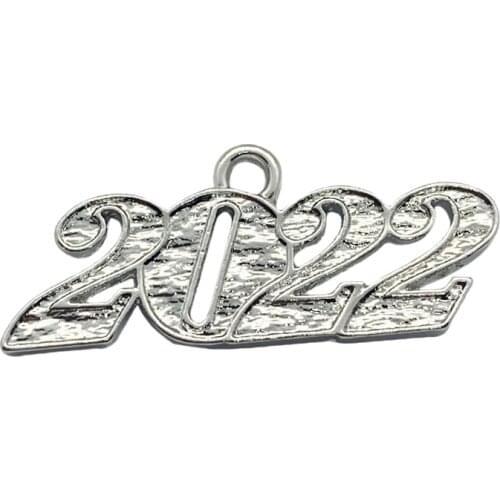 New Design Custom Fashion Metal Alloy Number 2022 Pendant Class Of 2022 School Graduate Diploma Charms Jewelry