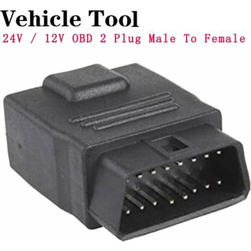 OBD 2 Plug Male To Female Adapte Car Diagnostic Cable and Connector 24V / 12V Universal Truck To Car OBD Socket Diagnostics