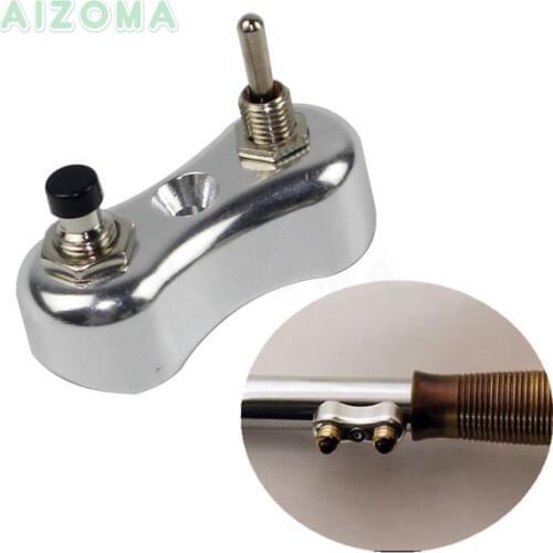 Polish Motorcycle 7/8" & 1" Handlebar Switch Push Toggle Button Retro Mini Switches Block For Harley Triumph Scambler Choppers