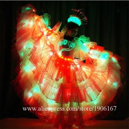 Programmable TV Model Show Led Luminous Party Event Carnival Dress Colorful Led Light Up Stage Performance Catwalk Costume