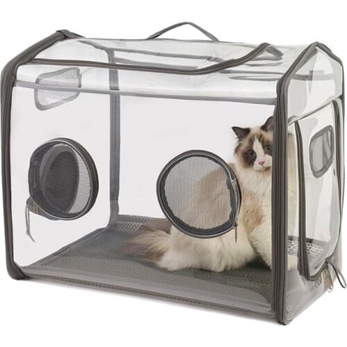 Dog Pet Transparent Drying Box Cat Blowing Drying Bag Foldable Anti Grasping Dog Cat Bathing and Drying Tent Suit for All Dryer
