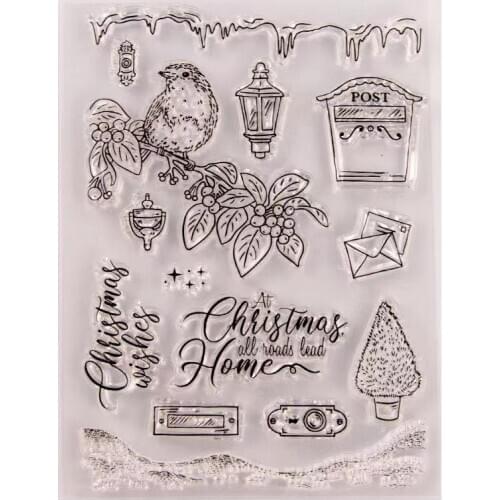 Christmas Christmas Tree Stamp DIY Hand Account Transparent Silicone Christmas Bird Scrapbook Home Decoration