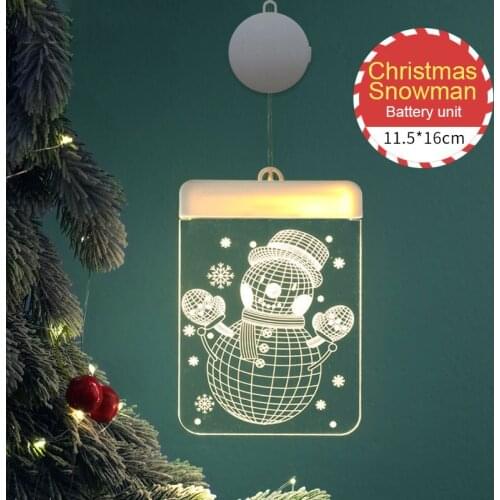 Christmas Acrylic Board LED Light With Hanging Loops Halloween Window Decorative Lamp Laser Engraving Hanging Light Home Gadgets