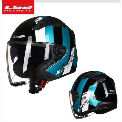 Capacete LS2 COPTER Dual Lens Motorcycle Helmet ls2 of600 retro open face Scooter Vintage helmets casco moto