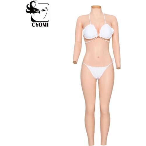 CYOMI 9-point Silicone breast forms Bodysuit silicone gel drag queen breast Vagina pantys for Crossdresser Transgender 2G