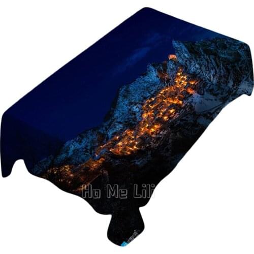 Night Italian Brown Rock Formation Snow Landscape Tablecloth Indoor And Outdoor Art Decoration