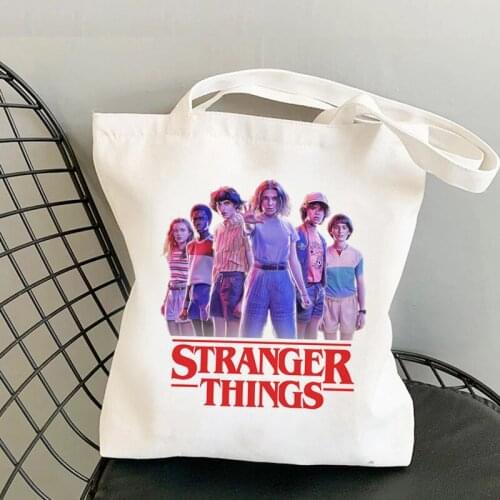 Stranger Things shopping bag bolsa bolso handbag bolsas de tela jute bag bag fabric foldable boodschappentas shoping sacolas