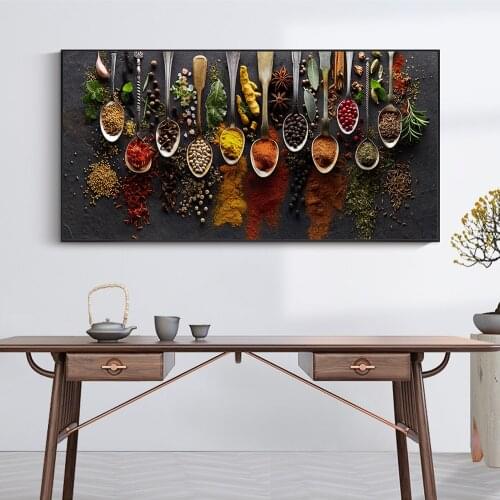 Herbs and Spices Wall Art Posters And Prints Kitchen Theme Decorative Canvas Pictures Still Life Art Paintings For Kitchen Room