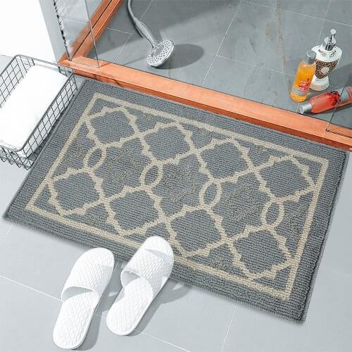 Indoor Super Absorbs Doormat Non Slip Kitchen Floor Mat for Small Front Door Inside Floor Dirt Trapper Cotton Entrance Rug