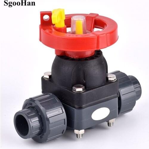 1pc20-63mm UPVC Double-Union Limiting Diaphragm Valve Flow Control Valve Aquarium Irrigation Pipe Adapter Garden Water Connector