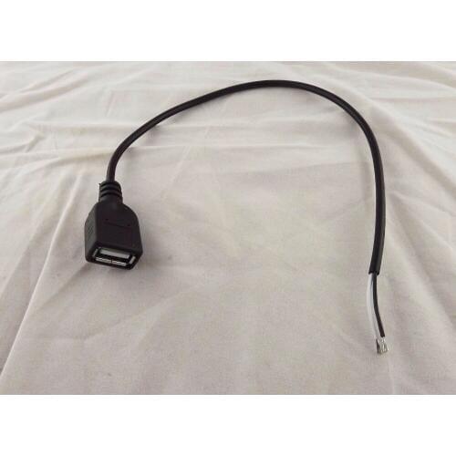 1pc USB 2.0 A Female Jack 2 Pin 2 Wire Power Charge Cable Cord Connector DIY 30cm