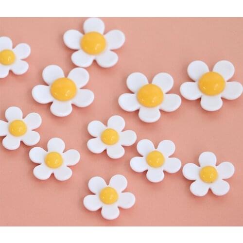 10 PCS 22mm 27mm Resin Acrylic White Flowers Earring Accessories DIY Findings For Jewelry Making