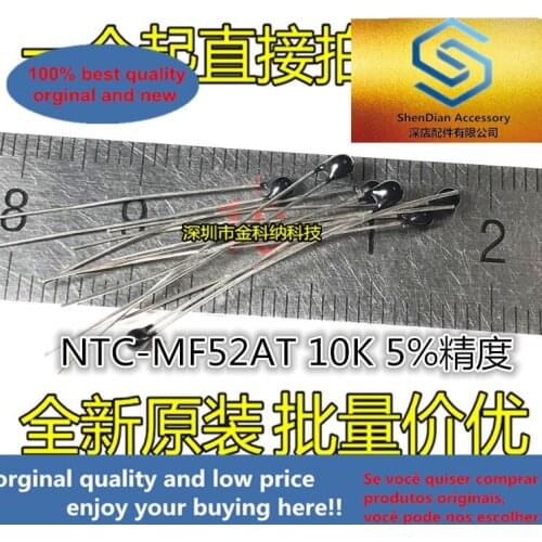 10pcs only orginal new thermistor MF52-10KJ NTC-MF52AT 10K 5% B value 3950 1% small blackhead 10