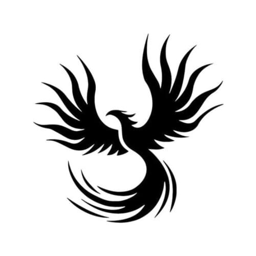 15.9CM*15.9CM Mythological Decorate Phoenix Pattern Car Body Of Car Sticker Vinyl Decal Black/Silver N1009