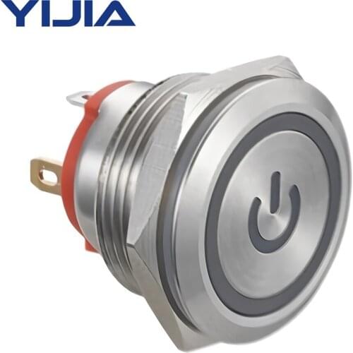 1NO 250V 5A RGYBW SPST Metal Switch with Power Singal Lamp GQ19BF-10EP/J/S Pin Terminal