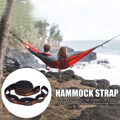 2pcs Hammock Strap Outdoor Camping Tree Garden Hanging Rope 5 Ring High Load-Bearing Barbed Black Outdoor Hammocks Accessories