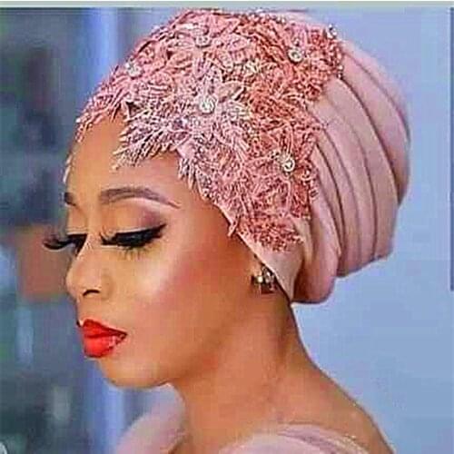 2020 fashion female turban caps cross ready to wear headscarf bonnet arab head wraps african Women turbans auto gele headties