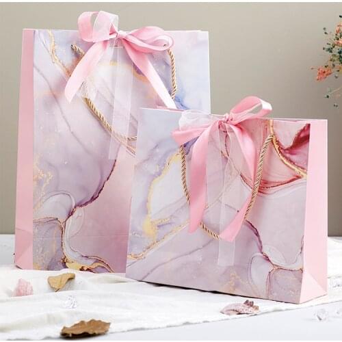 5pcs/lot Oil Painting Style Exquisite Birthday Gift Bag Wedding Gift Bag Clothing Store Packaging Home Decoration 5sizes