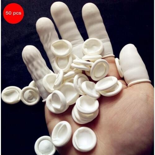 50PCS/SET Natural Latex Anti-Static Finger Cots Practical Design Disposable Makeup Eyebrow Extension Gloves Tools Wholesale
